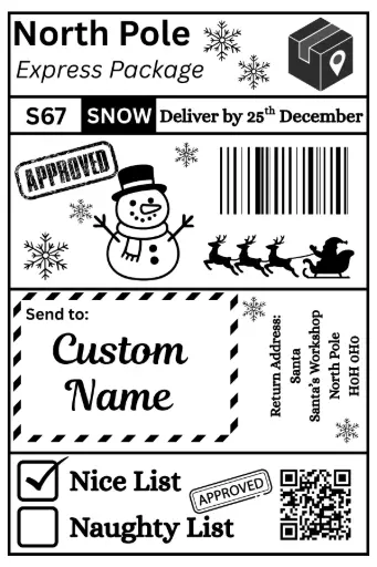 Custom Snowman Shipping Label